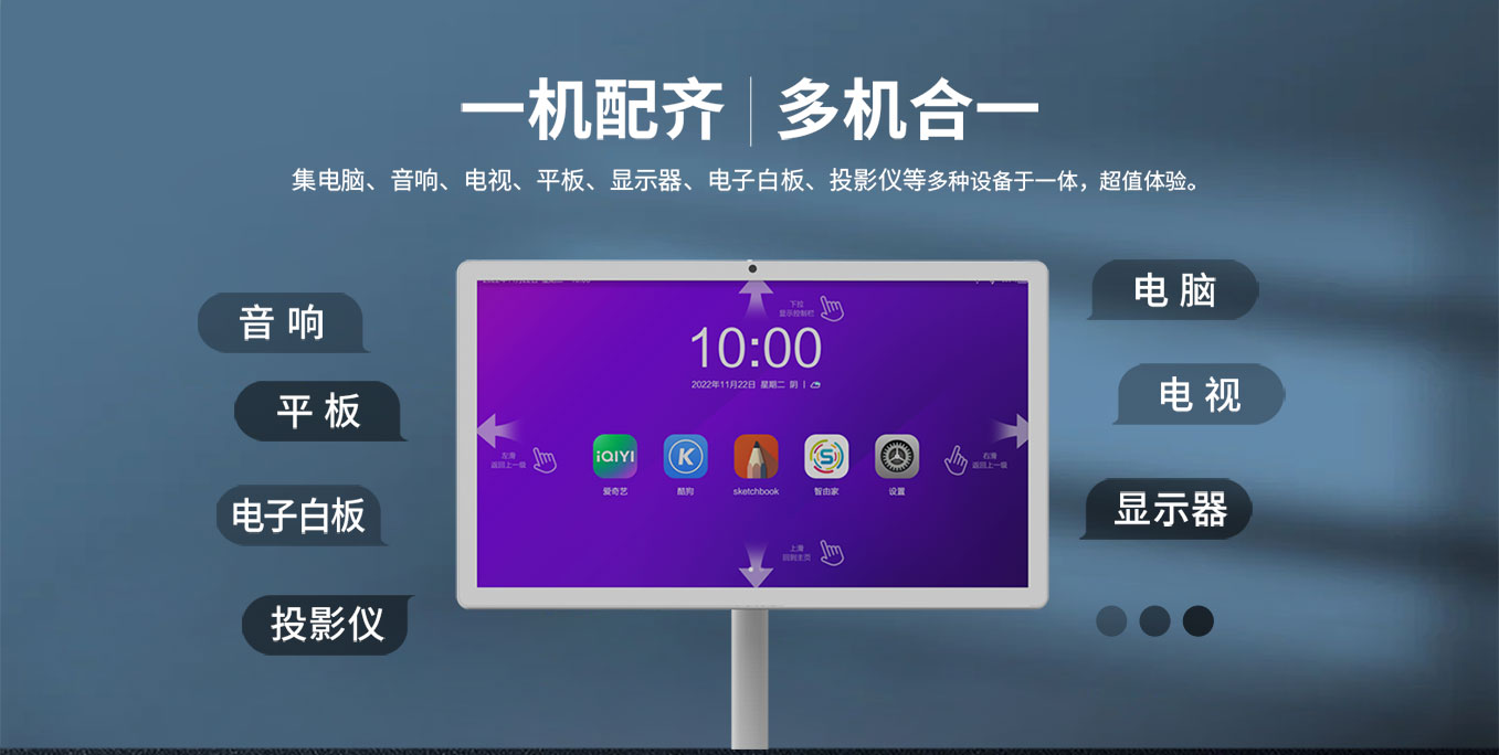 赢咖娱乐科技25寸智由屏闺蜜机集白板电脑投影仪等设备于一体
